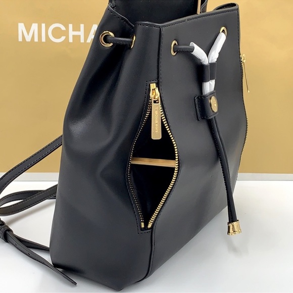 Michael Kors Phoebe 35F2G8PB2B Flap Drawstring Backpack 
Black 
NWT - Picture 16 of 16